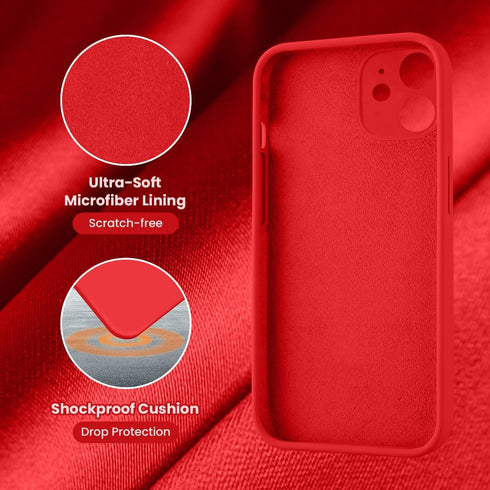Cordking iPhone 11 Case, Upgraded Silicone with Camera Protection, Soft Anti-Scratch Microfiber Lining, 6.1 inch, Red