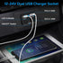 Linkstyle 12V USB Outlet, 36W QC3.0 USB-A & 30W PD3.0 USB-C Charger Socket with Blue Indicator for Marine Trunk