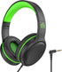 Green Wired Headphones for Boys & Girls - Lightweight, Portable On-Ear Youth Headphones for School & Travel, Compatible