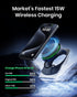 INIU for Magsafe Charger, 15W Fast Charging Magnetic Wireless Charger Stand, Wireless Charging Station with Sleep-Friendly Adaptive Light and Cooling Fan, for iPhone 15/14/13/12 Series, Airpods