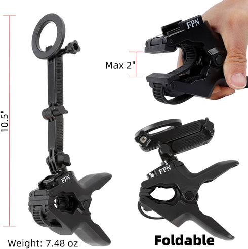 FPN 17 16 15 14 13 12 Magnetic Guitar Head Phone Holder Mount for Live Broadcast Video Recording, Cell Phone Clamp Clip