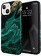 BURGA Phone Case for iPhone 13 - Cute Aesthetic Pattern Hard Shell Protection Cover for Women and Men, Emerald Pool