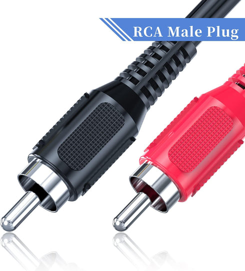 RCA to Speaker Wire, 18AWG 2 Pack 6ft RCA Male Plug Adapter to Bare Cable Open End, UIInosoo Audio Cable - Red and Black