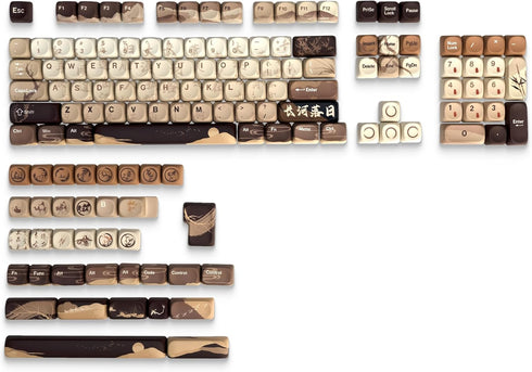 Oasis PBT Keycaps, MOA Custom Keyboard Keycaps Set, 140 Keys, 5 Side Dye Sublimation for Cherry Gateron MX Switches