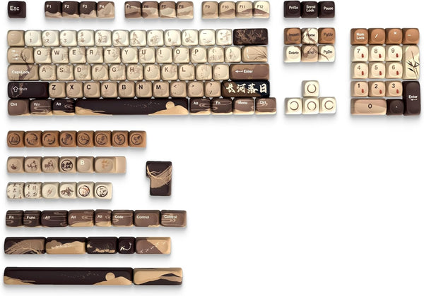 Oasis PBT Keycaps, MOA Custom Keyboard Keycaps Set, 140 Keys, 5 Side Dye Sublimation for Cherry Gateron MX Switches
