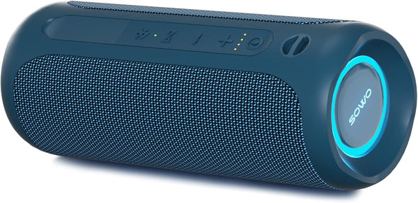 Portable Bluetooth Speaker, IPX7 Waterproof with 25W Loud Stereo Sound and 16H Playtime, Blue