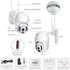 Pan Tilt Outdoor Security Camera, 1080P Home WiFi IP Camera, Dome Surveillance Cam with Two Way Audio, Night Vision