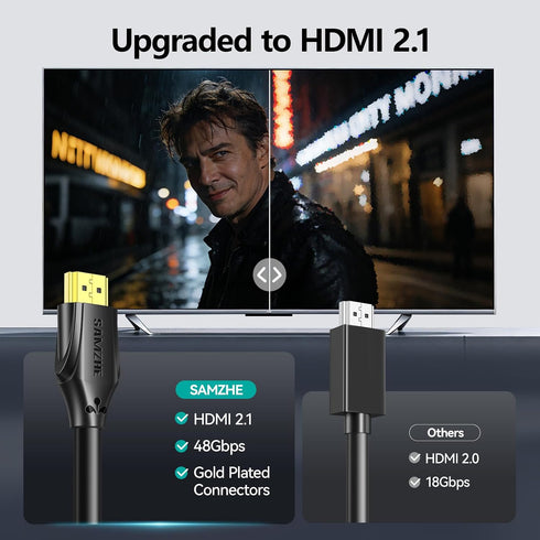 8K 3.3FT/1M 2.1, 8K@60hz 4K@120hz 48Gbps PS5/4 SAMZHE HDMI Extension Cable HDMI Extender HDMI Male to Female