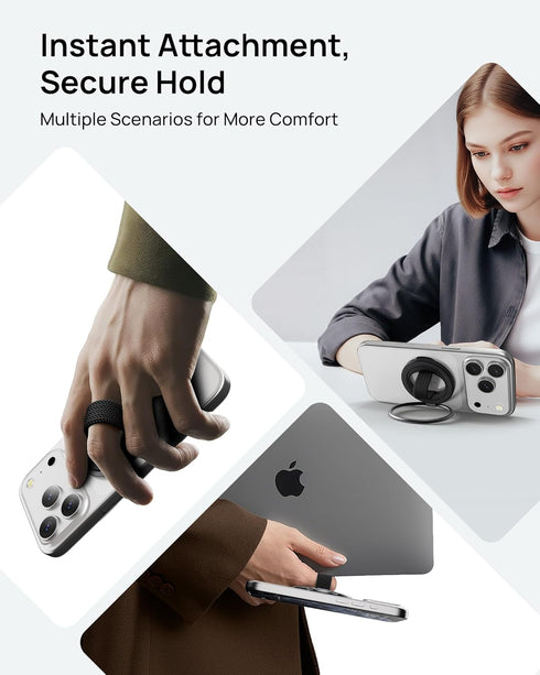 SODI 17/16/15/14/13/12 Magnetic Ring for Phone, Detachable Finger Strap Magnetic Phone Grip, Strong Magnet Phone Ring