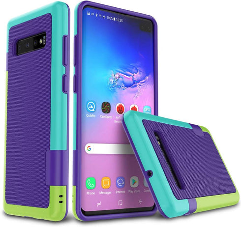 Jeylly for Galaxy S10 Plus Case - Cute Ultra Slim 3 Color Hybrid Impact Full-Body Rugged Cover for Samsung Galaxy