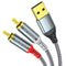 MCSPER USB to RCA Audio Cable (6.6FT), USB 2.0 Male to 2 RCA