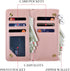 UEEBAI 15, Wallet Case for iPhone PU Leather Case Magnetic Closure Handbag Zipper Pocket Case Kickstand Card Slots