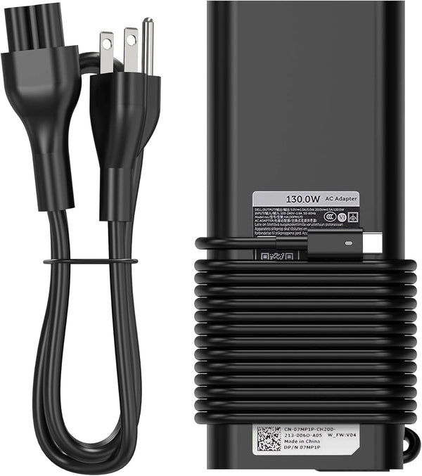 Replacement Dell 130W Laptop Charger USB C Slim AC Power Adapter for XPS 17, Precision 5550, Latitude 7410