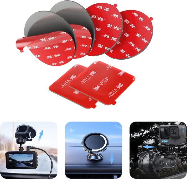 Double Sided Adhesive Pads, Sticky Dash Cam Mounting Tape, Heavy Duty Sticker for Cars Dashboard & Daily Use, 6 Packs