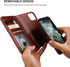 Bocasal Wallet Case for iPhone 12 Pro Max, Brown, with Card Holder, PU Leather, Magnetic Detachable Kickstand,