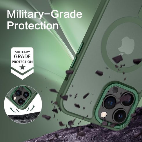 BENTOBEN iPhone 14 Pro Case - Dark Green, Slim Shockproof, Translucent Matte, Compatible with MagSafe, for Men & Women.