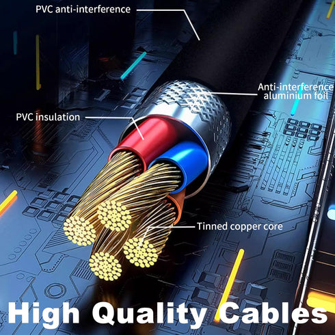 Poyiccot 3.5mm Headphone Splitter, 1 to 6 Ways 3.5mm TRRS Male to 6 Female Cord for Earphone, Laptop, Phone