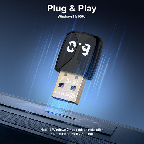 Radidi 6.0 11/10/8.1, USB Bluetooth Adapter for PC, Bluetooth Dongle Receiver EDR & BLE, Plug & Play for Windows