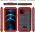 Beasyjoy Waterproof Case for iPhone 12 Pro Max, Metal Heavy Duty Defender with Built-in Screen Protector, 6.7 Inch (Red)