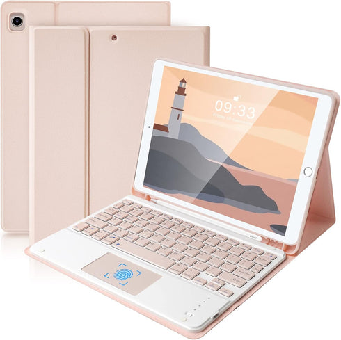 SOPPY Keyboard Case with Touchpad for iPad, Bluetooth Keyboard for iPad 9th/8th/7th Generation 10.2 inch, iPad Air 3,