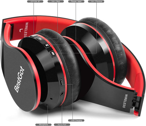 2024 BT6002 Kids Bluetooth Headphones - Wireless, Foldable, 18-Hour Battery for School, PC, Phone, Tablets, TV