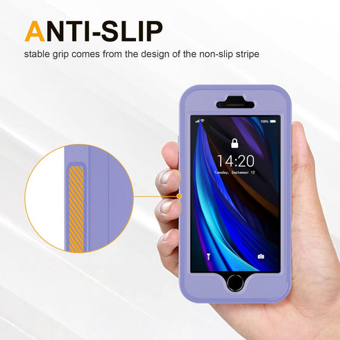 Shop jaroco iPhone SE Case 2022/2020, iPhone 8/7 - Shockproof, Dust-Proof, Military Grade, Non-Slip, Light Blue+Purple.