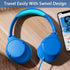 POWMEE P20 Kids Headphones for School, 94dB Volume Limited, 3.5mm Jack Wired Over-Ear for Fire Tablets/Travel/PC - Blue