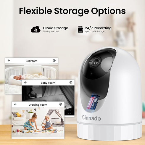 Security Camera Indoor-2K 360° WiFi Cameras for Home Security, Pet/Dog/Baby Camera with Phone app, 2-Way Audio, Night