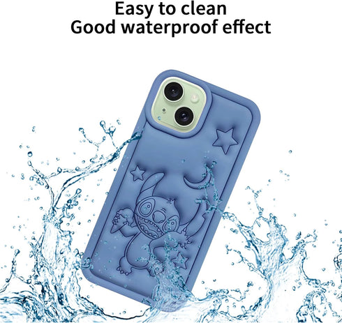 Compatible with iPhone 15 Plus/14 Plus Case, Cute 3D Cartoon Soft Animal Character Waterproof Protector