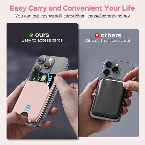 QYQBOON 17/16/15/14/13/12 13/12 Mag-Safe Wallet for Women Strongest Magnetic Lightweight Phone Wallet Stand Adjustable