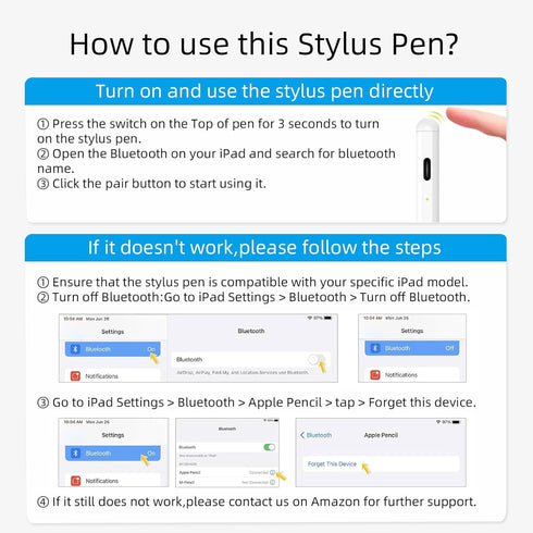 Stylus Pen for iPad 2018-2023, Apple Pencil USB C with Palm Rejection, Works with iPad Pro, Air, Mini, and More