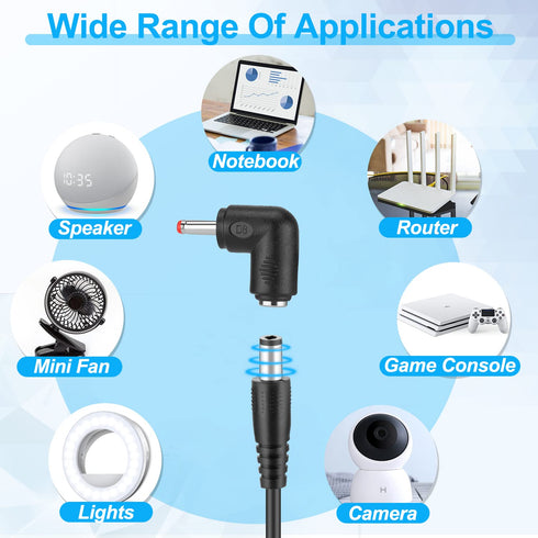 FARSENSE USB C to DC Adapter, 3.3ft Barrel PD Trigger Cable with 10 Connector Tips, USB to DC Power Cable