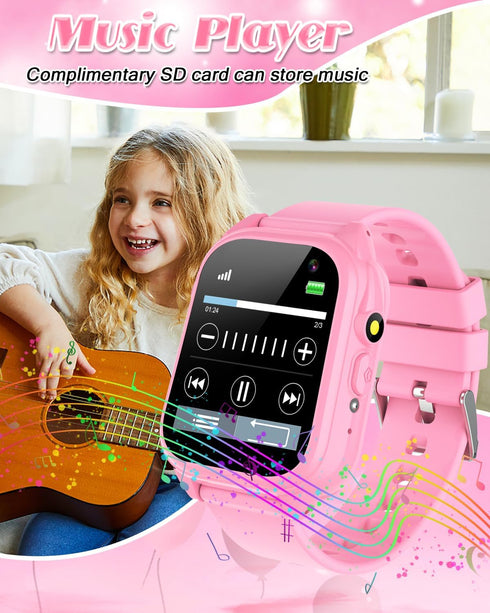 Waterproof Smart Watch for Kids 3-12 Years Old, Girls Toys with 26 Games, Video Camera, Pedometer, Music Player, Alarm