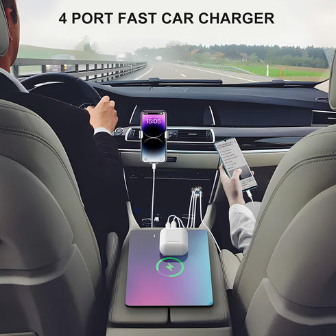 Upgraded 4 Port 12V USB Outlet Aluminum Charger, 78W Dual PD & QC Multiple USB Port for Car, Waterproof for Marine Boat
