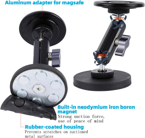 Leenconghui 16 15 14 13 360 Gym Magnetic Phone Holder for MagSafe, Dual Magnetic Phone Mount for Gym Attach to Metal