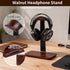 Vruelia Headset Walnut Wood Headphone Stand with Pen Holder - Desktop Wooden Headphone Stand, Solid Wood Holder