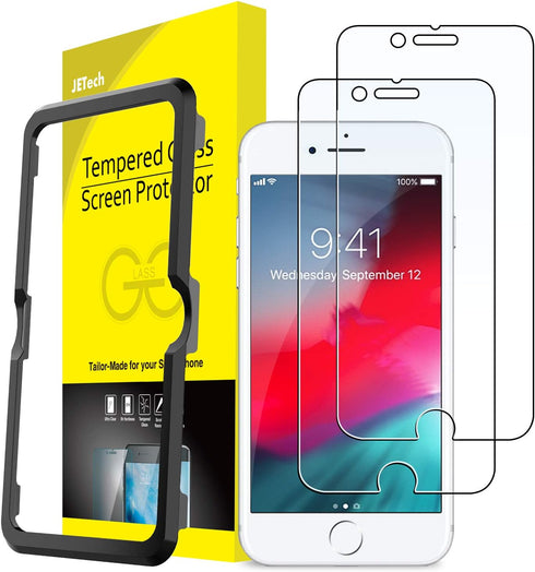 JETech Screen Protector for iPhone SE 3/2 (2022/2020 Edition), iPhone 8/7/6s/6, 4.7-Inch, Tempered Glass Film (2-Pack)