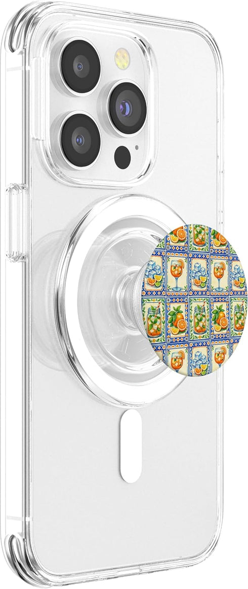 Orange Juice Citrus Fruit Mediterranean Style Summer Orange Citrus Pattern Watercolor Aesthetic PopSockets PopGrip