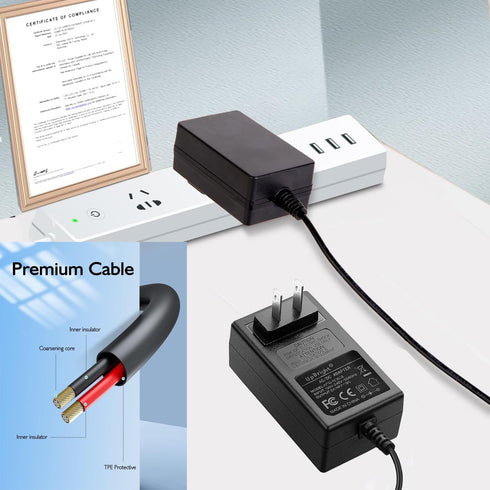 UpBright 16.8V AC/DC Adapter, Compatible with Hunter Douglas PowerView Shades, 14.4V Rechargeable Battery Pack