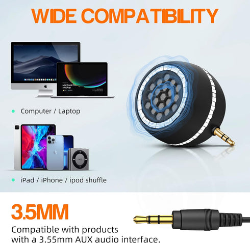 Mini Portable 3W Speaker, Mobile Phone Line-in Speaker with 3.5mm AUX Audio Interface for Tablet/Computer