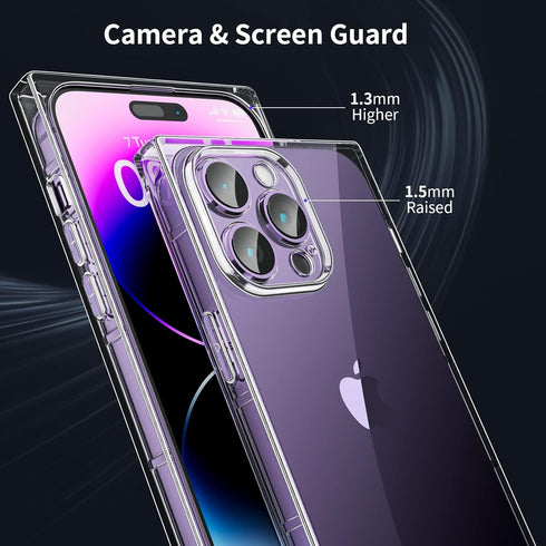 Tzomsze Clear Cute Case for iPhone 14 Pro Max 6.7 Inch, Full Camera Protection & Reinforced Corners, Neon Green