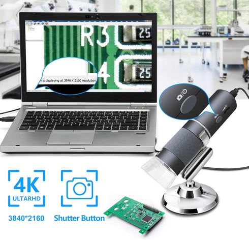 Ninyoon 4K WiFi Microscope for iPhone Android PC, 50-1000X USB Digital Microscope, Wireless Super HD Endoscope Camera