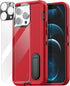 AICase iPhone 12 Pro Max: Rugged Heavy Duty Case with Built-in Kickstand, Glass Screen Protector & Camera Lens.
