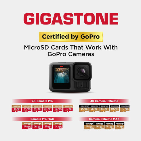 Gigastone 5-Years 32GB 2-Pack, 4K 95/35MB/s U3 A2 V30 Data Recovery Micro SD Card Camera Pro, Compatible with GoPro