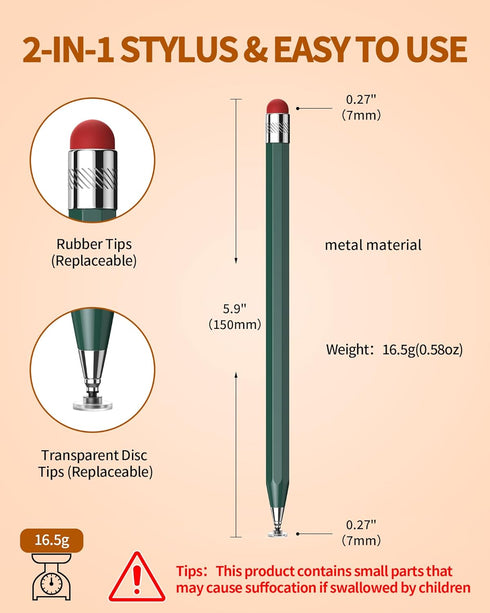 DAXINGXING 5 PCS Stylus Pen for Touchscreen,Octagonal Retro Design,Stylus Pen High Precision High Sensitivity