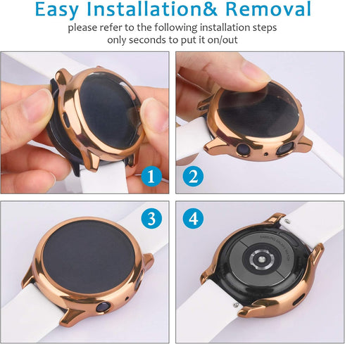 Tobfit Compatible with Samsung Galaxy Watch Active 2 Case Screen Protector 40mm, Soft TPU Full Around Protective Cover