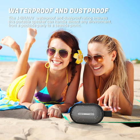 J-BRAUV Speaker,IP67 10Hours Portable Mini Bike Bluetooth Waterproof Wireless with Adjustable Strap and Hook, Loud