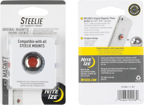Nite Ize Steelie Magnetic Phone Socket - Additional Adhesive Socket for Steelie Phone Mounting Systems