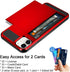 Vofolen Case for iPhone 11, Wallet Credit Card Holder, Anti-Scratch Dual Layer Hybrid Bumper Armor, Bright Red