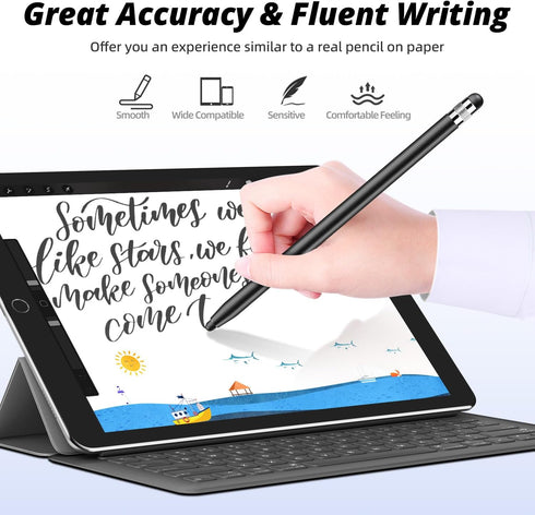 Rubber Tips for Stylus Pens, 15 Pair, 0.2'' & 0.28'' Replacement Nibs for Touch Screen Pen, Soft, Universal Stylus Ends